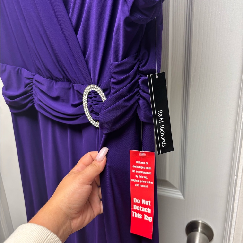 R&M Richards Purple Asymmetrical Cocktail/Evening Dress | Size 20W | NWT - Picture 3 of 8